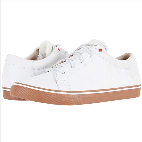 Ugg Mens Brock White Leather Sneakers 